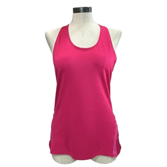 INPHORM Racerback Tank Top Sz L Hot Pink Mesh Cutout Scoop Neck Athletic Tank - Picture 1 of 11